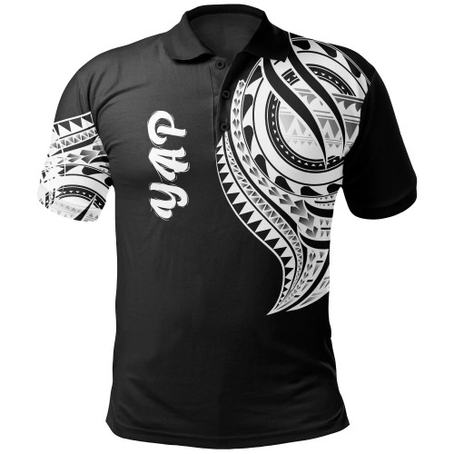 Yap State Polo Shirt - Yap State Tatau White Patterns 1
