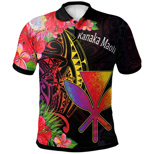 Hawaii Kanaka Maoli Polo Shirt - Tropical Hippie Style 1