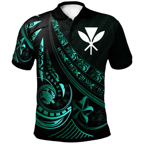 Hawaii Polo Shirt - The Flow Of The Ocean Green 1