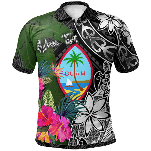 Guam Custom Personalised Polo Shirt - Turtle Plumeria Banana Leaf 1