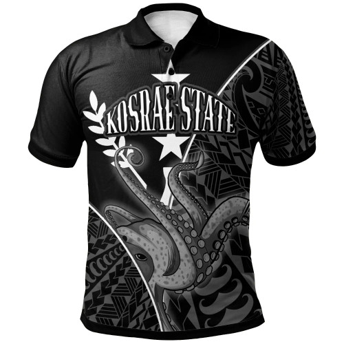 Kosrae State Polo Shirt - Octopus Style White Color 1