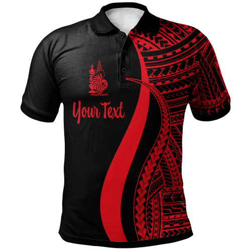 New Caledonia Custom Personalised Polo Shirt Red - Polynesian Tentacle Tribal Pattern 1