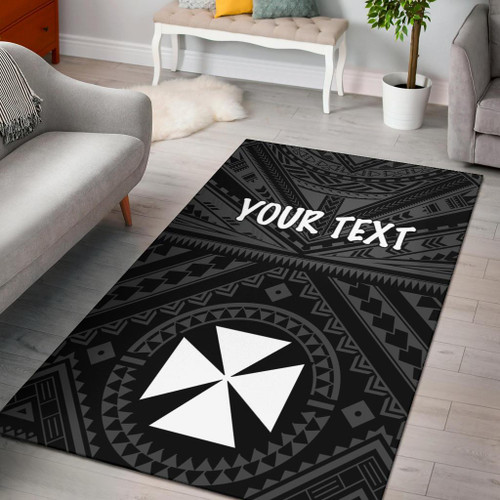 Wallis and Futuna Personalised Area Rug - Wallis and Futuna Seal With Polynesian Tattoo Style Polynesian 1
