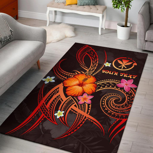 Polynesian Hawaii Personalised Area Rug - Legend of Kanaka Maoli (Red) Polynesian 1
