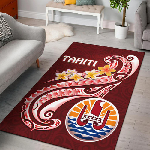 Tahiti Area Rug - Tahiti Seal Polynesian Patterns Plumeria- BN25 Polynesian 1