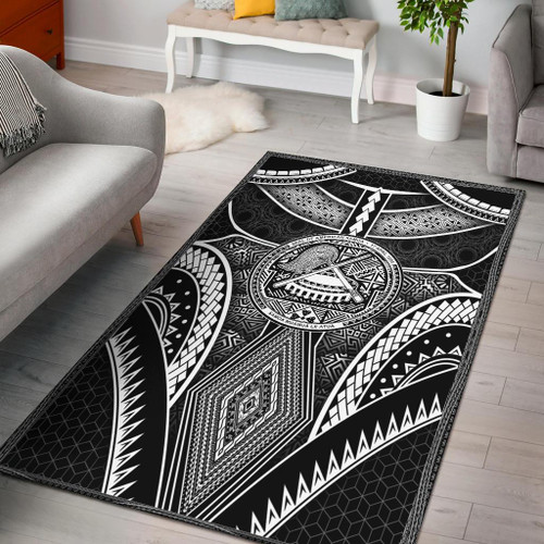 Polynesian Rugs - American Samoa Coat Of Arm With Poly Patterns Polynesian 1