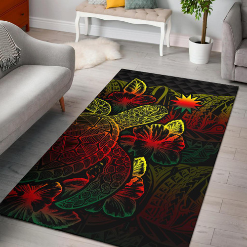 Nauru Area Rugs Turtle Hibiscus Reggae Polynesian 1