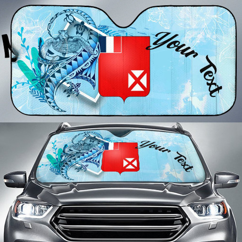 Wallis & Futuna Auto Sun Shades - Custom Personalised Polynesian Turtle Under The Sea