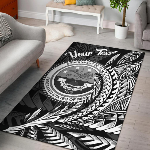 Federated States of Micronesia Area Rug - Custom Personalised Wings Style Polynesian 1