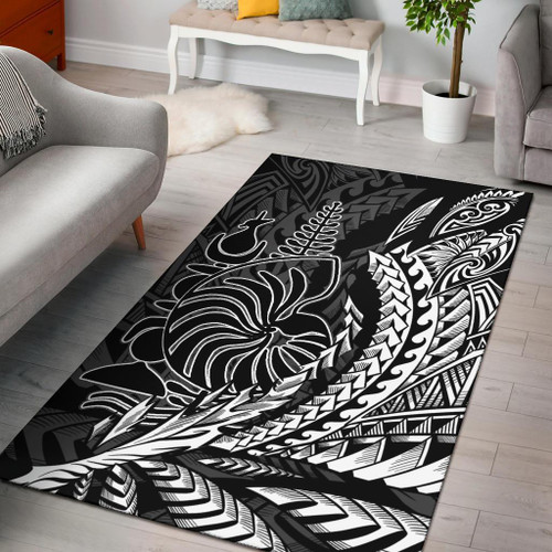 New Caledonia Area Rug - Coat of Arms Wings Style Polynesian 1
