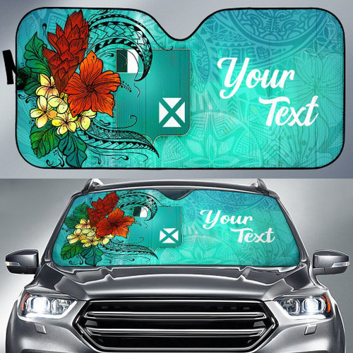 Wallis and Futuna Auto Sun Shade - Tropical Flowers Style