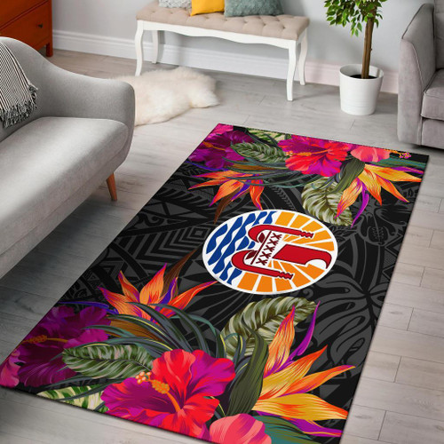 French Polynesia Area Rugs Hibiscus polynesian pattern Polynesian 1