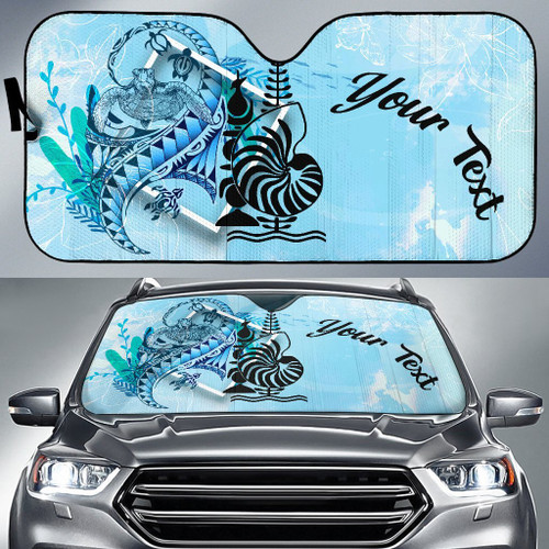 New Caledonia Auto Sun Shades - Custom Personalised Polynesian Turtle Under The Sea