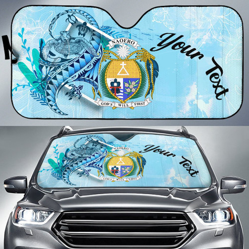 Nauru Auto Sun Shades - Custom Personalised Polynesian Turtle Under The Sea