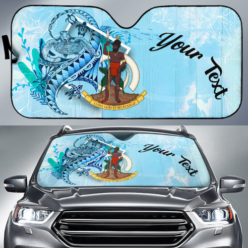 Vanuatu Auto Sun Shades - Custom Personalised Polynesian Turtle Under The Sea