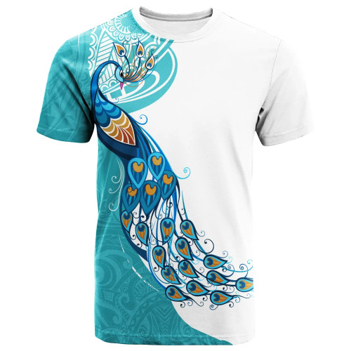 Polynesian T-Shirt - Tropical Peacock Pattern 1