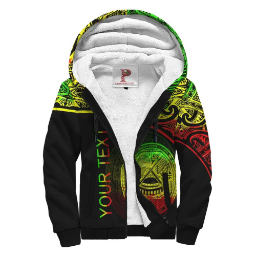 American Samoa Personalised Custom Polynesian Sherpa Hoodie - Curve Reggae 1
