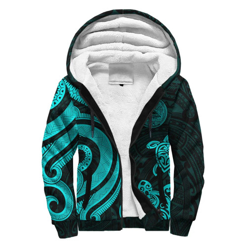 American Samoa Sherpa Hoodie - Turquoise Tentacle Turtle 1