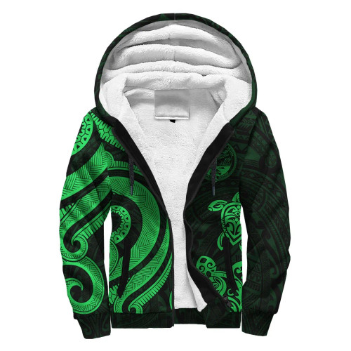 Marshall Islands Sherpa Hoodie - Green Tentacle Turtle Crest 1