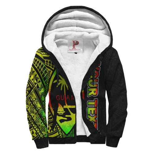 Guam Personalised Custom Polynesian Sherpa Hoodie - Line Reggae 1