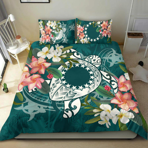 Cook Islands Polynesian Bedding Set - Turtle With Plumeria 1