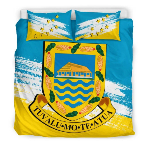 Tuvalu Duvet Cover Set - Tuvalu Coat Of Arms Premium 1