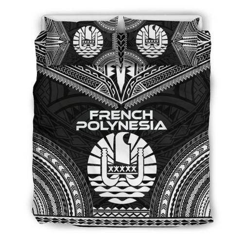 French Polynesia Polynesian Chief Duvet Cover Set - Black Version 1