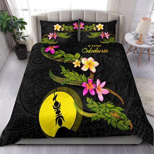 New Caledonia Polynesian Bedding Set - Plumeria Tribal 1