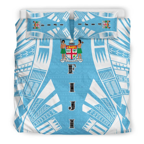 Fiji Duvet Cover Set - Polynesian Tattoo Flag 1