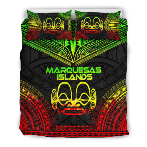 Marquesas Islands Polynesian Chief Duvet Cover Set - Reggae Version 1