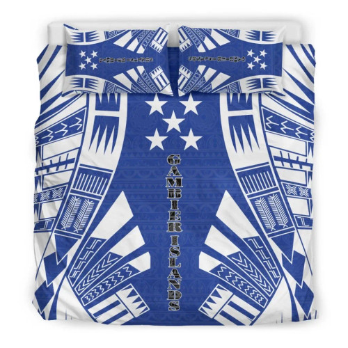 Gambier Islands Duvet Cover Set - Polynesian Tattoo Flag 1