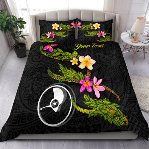 Yap Polynesian Custom Personalised Bedding Set - Plumeria Tribal 1