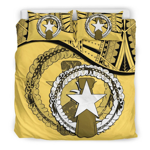 Northern Mariana Islands Duvet Cover Set - Northern Mariana Islands Flag Yellow 1