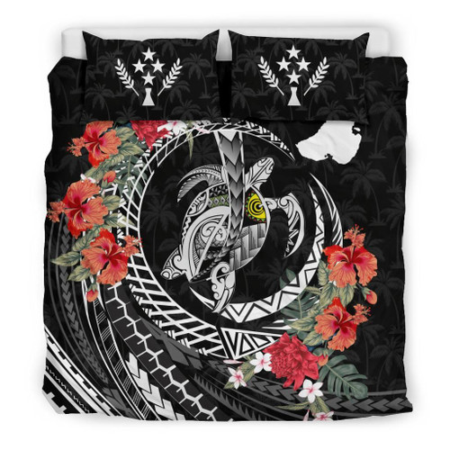 Polynesian Duvet Cover Set - Kosrae Bedding Set Polynesia Map Turtle Hibiscus 1