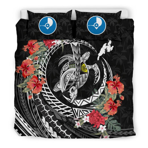 Polynesian Duvet Cover Set - Yap Bedding Set Polynesia Map Turtle Hibiscus 1