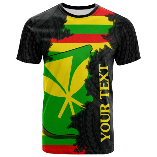 Hawaii Custom Personalised T-shirt - Wrap Flag and Polynesian Paterns 1