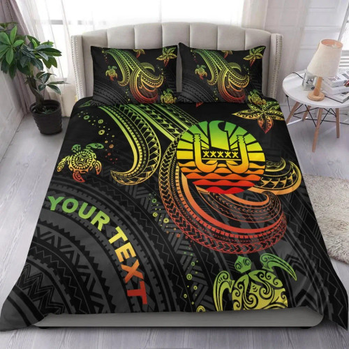 Tahiti Custom Personalised Bedding Set - Reggae Turtle 1