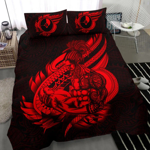 Polynesian Bedding Set - Yap Duvet Cover Set Father And Son Red 1