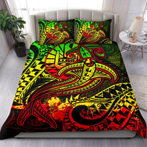 Tahiti Bedding Set - Reggae Shark Polynesian Tattoo 1