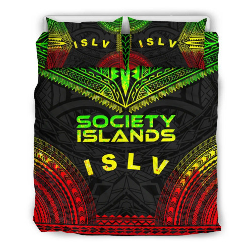 Society Islands Polynesian Chief Duvet Cover Set - Reggae Version 1