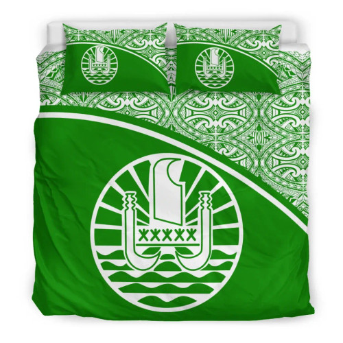 Tahiti Duvet Cover Set - Green Curve Style 1
