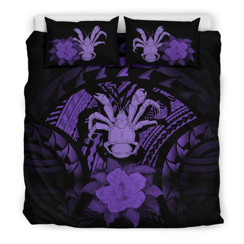 Niue Duvet Cover Set - Coconut Crab & Purple Hibiscus 1