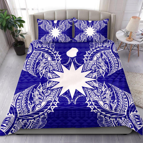 Polynesian Bedding Set - Nauru Duvet Cover Set Map Blue 1