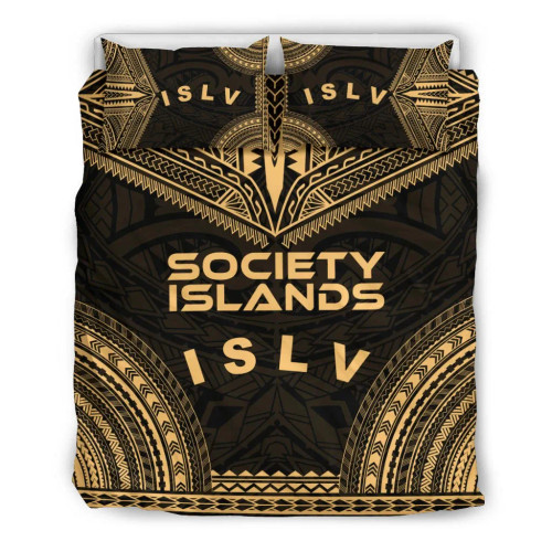 Society Islands Polynesian Chief Duvet Cover Set - Gold Version 1