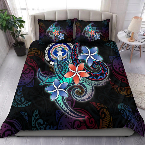 Northern Mariana Islands Bedding Set - Plumeria Flowers Style 1