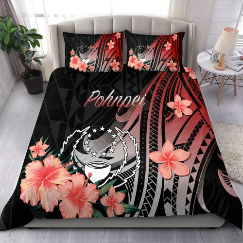 Pohnpei Bedding Set - Polynesian Hibiscus Pattern Style 1