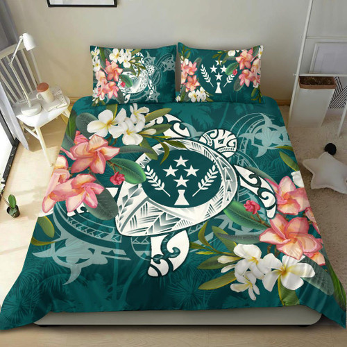 Kosrae Polynesian Bedding Set - Turtle With Plumeria 1