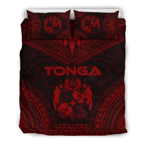 Tonga Polynesian Chief Duvet Cover Set - Red Version 1