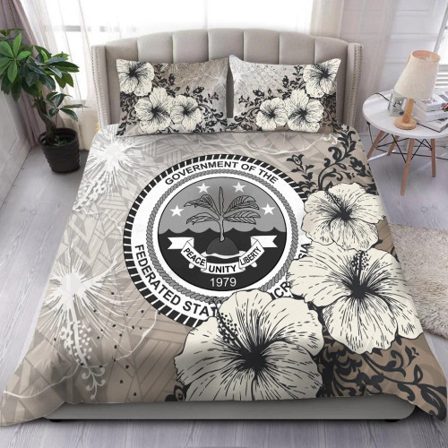 Federated States Of Micronesia Bedding Set - Vintage Luxury Floral Style 1