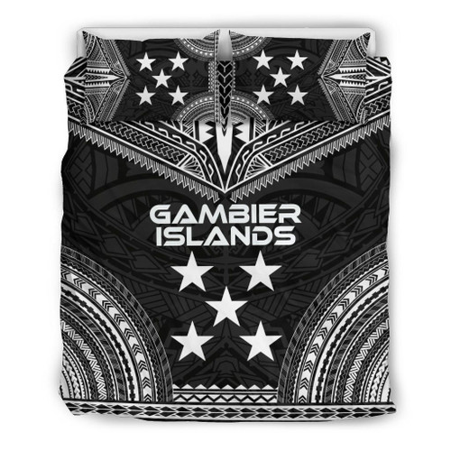 Gambier Islands Polynesian Chief Duvet Cover Set - Black Version 1